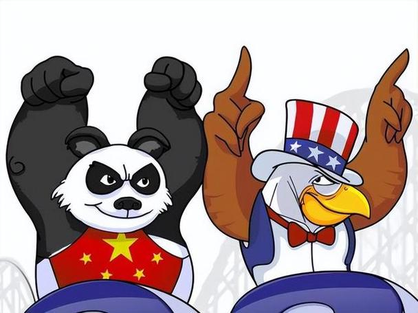中国熊猫vs美国鹰照片
